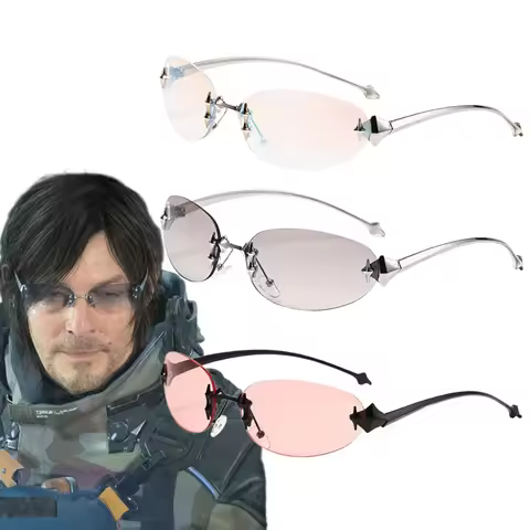 Game Death Stranding Sam Porter Bridges Cosplay Glasses Unisex Star Oval Cat Eye Frameless Sunglasse