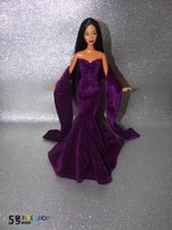 ５號雜貨屋＊(缺貨~深紫)Barbie 芭比娃娃 晚禮服 魚尾禮服 套裝 服飾配件