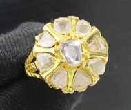 แหวน เพชรซีก กระจุกดอกจอก ทอง90 งานเก่า หลุดจำนำ สวยมาก นน. 3.96 g