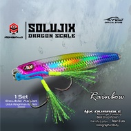 Micro Jig 7 grams MONGKALO SOLUJIX 7gr Hologram Scales Complete 1 Set Double Assist HOOK 7 gr Metal 