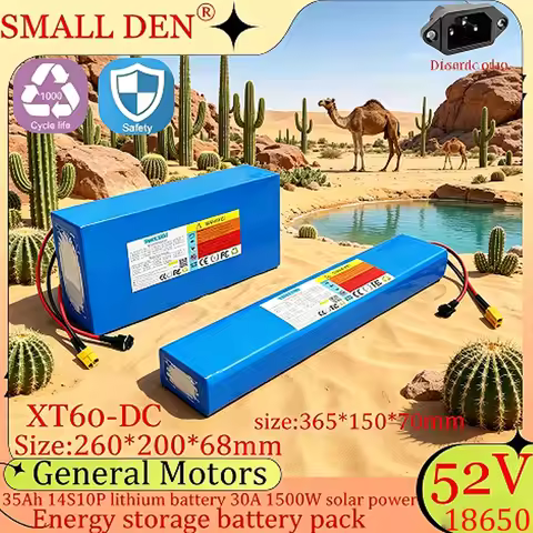 52V 35Ah 14S10P 18650 1500W Rechargeable Lithium Battery for Cars, Audio Systems, Camping Vehicles, 