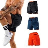 Gymshark 2025 Elastic Sports and Fitness Shorts Outdoor Running Breathable Double-Layer Shorts for M