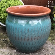 g0zux Special offer creative earthenware jars rough pottery flower pots green Luo tall plant ceramic