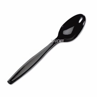 【WUCHT】7" Black Plastic Spoon 50s x 10 pkts (Disposable/Takeaway)