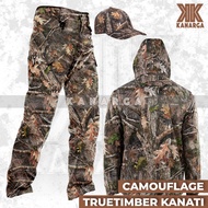 Satu Set Setelan Baju Hoodie Celana Topi Kamuflase Camo Hunting Berburu Truetimber Kanati