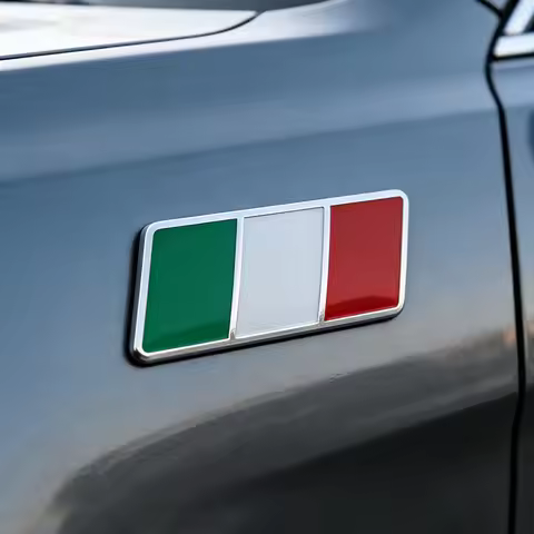 2PCS Aluminium France Germany Italy Russia Flag Emblem car Fender Rear Decal Badge Sticker Compatibl