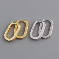 E H 1 8 4 Unique i n s Diamond Zircon Sterling Silver Ring Ear Buckle Female