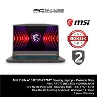 MSI THIN A15 B7UC-237MY 15.6" FHD 144Hz Gaming Laptop (R7-7735HS, 8GB, 1TB SSD, RTX 3050 4GB, Win11,