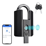 Heavy Duty Fingerprint Padlock with Key Backup USB Rechargeable Bluetooth APP Smart Keyless IP67 Waterproof for HDB Gate