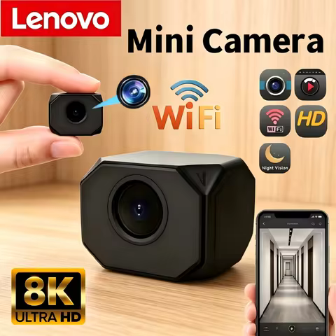 Lenovo 8K HD Mini WiFi Camera AP Hotspot Remote Monitor Portable Small Camcorder Home Security Surve