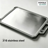 YOYOLE Authentic 316 Stainless Steel Chopping Board Antibacterial Cutting Board With Holder