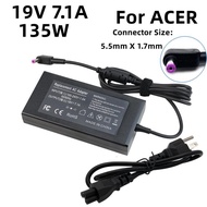 19V 7.1A 135W Laptop Charger For ACER Nitro 5 RTX 3050/3060 GTX 1650/1660Ti AC Adapter DC 5.5*1.7mm