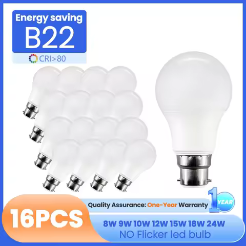 16pcs 8W 10W 18W 24W LED Bulb Energy Saving B22 LED Lights AC110-240V AC220-240V Bulbs for Living Ro