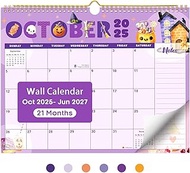 Calendar 2025-2026, Monthly Wall Calendar from October 2025 to June 2027, 11.5" x 14.7", Spiral Bind