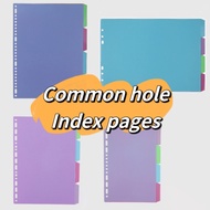 4 Sheets Plastic Card Index Page A4/B5/A5 Common Hole Loose-Leaf Book Division Category Page