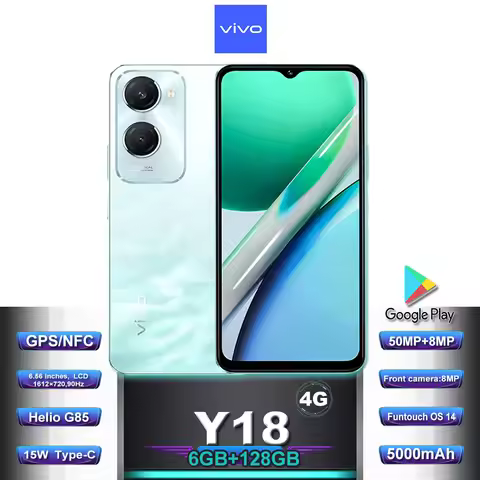 VIVO Y18 4g dual sim dual standby 6.56' LCD water drop screen rear 50mp 8MP 5000mAh, Type-C interfac
