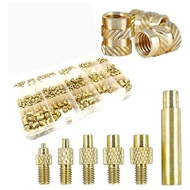 Nuts Threaded Inserts 360Pcs M2/M2.5/M3/M4/M5/M6 Female Thread Metric Knurled Nuts Assortment Kit Br