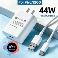 Original 44W 33W Fast Charger Adapter+4A Type-C Cable FlashCharge For Y03t Y04 Y04s Y11d Y18 Y19s Y2