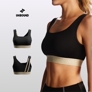 UNBOUND ACCENT LINE SPORT BRA สปอร์ตบรามีฟองน้ำ สีดำขอบสีครีม
