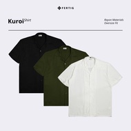 Fertig - Kuroi Bowling Shirt - Kemeja Polos Lengan Pendek Pria Kasual