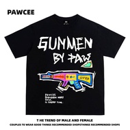 Silk American Adult Milk T-Shirt Unisex Retro National Trend Ak47 Letter Graphic Print Trendy Brand 