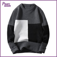 Yoewre Color-block Sweater Cozy Casual Sweater Mens Colorblock Knitted Sweater for Fall/winter Warm 
