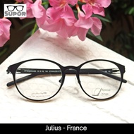 FF247 Full Frame Kacamata Minus Pria Wanita Julius Stainless steel kaca mata Unisex bulat Medium