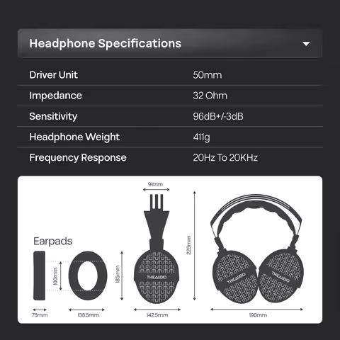 THIEAUDIO Cypher Flagship Dynamic Driver Open-Back Headphones with Lightweight Stainless Carbon Fibe