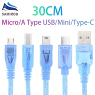 30cm USB Cable UNO R3 Cable / Micro USB Cable / Type-C Cable / USB Nano 3.0 to mini Cable / UNO R3 /