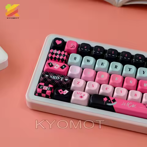 KYOMOT 141 Keys Lucky Poker Keycaps MOA Profile PBT Dye Anime Game Keycaps for Cherry MX Switch Layo