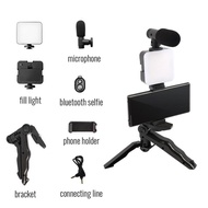 Mobile Phone Light Kit Vlog FB Live Selfie Shooting Stand Mic Tiktok Ring Fill Tripod Video Maker