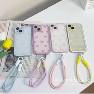 For iPhone 17 16 15 14 13 12 11 Pro Max X XR Xs Max 7 8 Plus Color Bow Bling Case With Lanyard iPhon