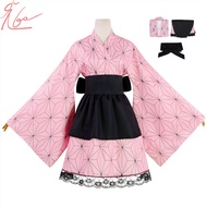 Maid Dress Anime Kimono Cosplay Full Set Uniform Shirt Woman Kamado Nezuko Kochou Shinobu Kanao Tanj