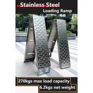 STAINLESS STEEL MOTORCYCLE BIKE STAGE FOLDING LADDER RAMP HEAVY-DUTY MOTOCYCLE BIKE RAMP TANGGA MOTO