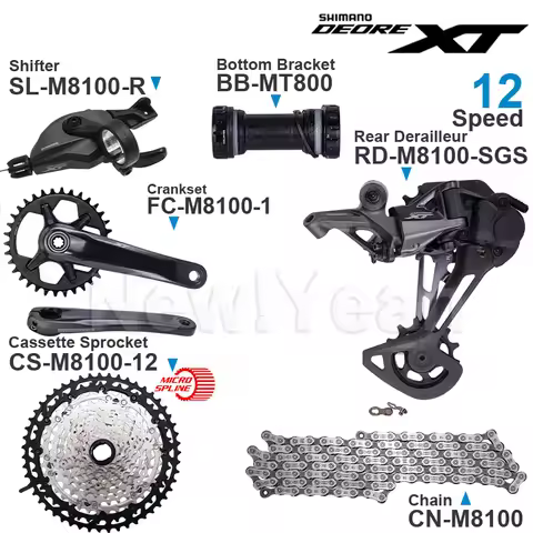 SHIMANO DEORE XT M8100 12v Groupset 1x12-Speed Shifter RD CS CN SHADOW Rear Derailleur SGS Cassette 