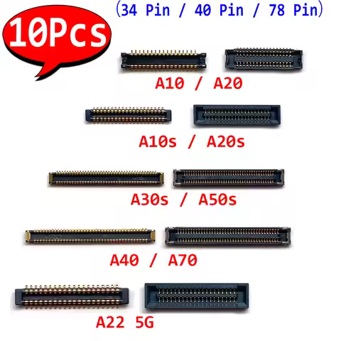 10Pcs，LCD Screen Connector MainBoard FPC On Flex For Samsung A10 A20 A20S A30S A40 A70 A50S 34 Pin 4
