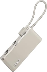 Anker USB C Hub, 655 USB-C Hub (8-in-1), with 2 USB-A 10 Gbps Data Ports, 100W Power Delivery, 4K HDMI, 1 Gbps Ethernet, microSD and SD Card Slots, 3.5 mm AUX, for MacBook, and More (Earthy White)