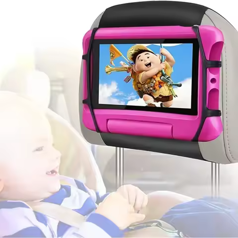 360 Rotating Adjustable Car Back Seat Kids Tablet Holder for IPad Pro Air Mini Kindle Anti-Slip Stra