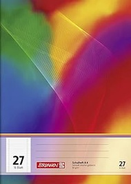 Brunnen 104492711 Exercise Book (A4, 16 Sheets, Ruled with Margin Lines, Ruling 27) Pack of 10