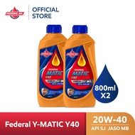 FEDERAL OIL Matic y 40 20W-40 0.8L 800ml - Automatic Motorcycle OIL (2 Bottles)