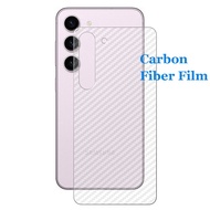 For Samsung Galaxy S23 FE Plus Ultra 3D Transparent Carbon Fiber Rear Back Film Stiker Screen Protector (Not Glass)