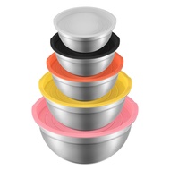 Mixing Bowl with Lid Set of 5 Stainless Steel Nesting Salad Bowl Set for Prepping Mixing and Serving