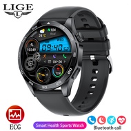 LIGE Asli Panggilan Bluetooth dan ECG Jam Tangan Pintar Pria Detak Jantung Anti Air Smart Watch