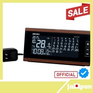 【Direct From Japan】Seiko Clock Seiko Clock Alarm Clock Electric Wave AC Type Digital Monthly Calendar Function Rokuyo Display Brown Wood Grain Pattern DL212B SEIKO