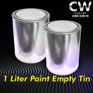 1LITER TIN KOSONG Untuk Cat 🗑 【 Empty Tin 】 Empty Round Metal Paint Can with Cover For Mixing Paint 🔘 空桶汽车车漆