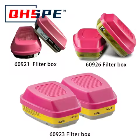 Gas Mask Filter Box Accessories 60926, 60923, 60921 - Multi-Gas/Vapor Cartridge/Filter with P100 Pro