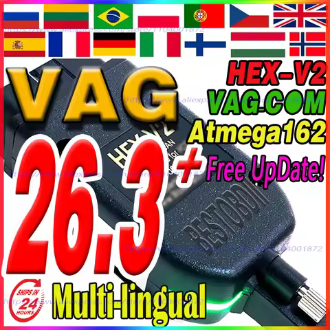 2025 Newest V26.3 VCD'S V24.7 VAG/COMScanner Tools Atmega162 Scanne Diagnostic Cable HEX V2 OBD Tool