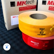 MERAH CAHAYA 1 ROLL MNTECH REFLECTOR Red Yellow E13/REFLECTIVE TAPE/Light Reflection STICKER For Car BOX Truck- 5cmx50m Kirk Test