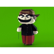 Pak Raden character DIY papercraft pattern sheet (2SC-D28)