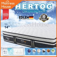 【All Sizes】EDLEN Ice Silk Fabric Mattress | Hertog | Latex, 5 Zones Pocketed Spring, High Density Foam 14" Mattress